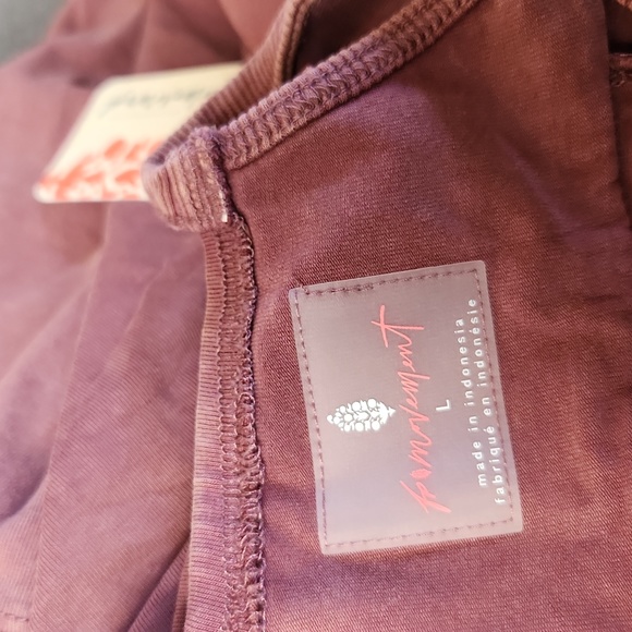 New Free People FP Movement Hot Shot Logo Onesie Mocha Combo Overalls Jumpsuit L - Picture 14 of 16